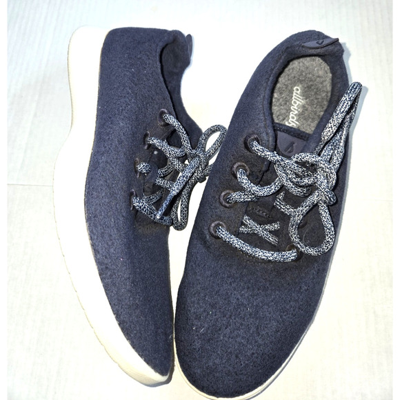 Allbirds Womens Wool Runners Navy Removable Insole Washable Size 8 - Picture 1 of 12